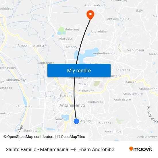 Sainte Famille - Mahamasina to Enam Androhibe map