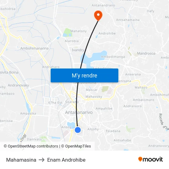 Mahamasina to Enam Androhibe map