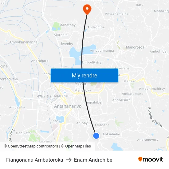 Fiangonana Ambatoroka to Enam Androhibe map