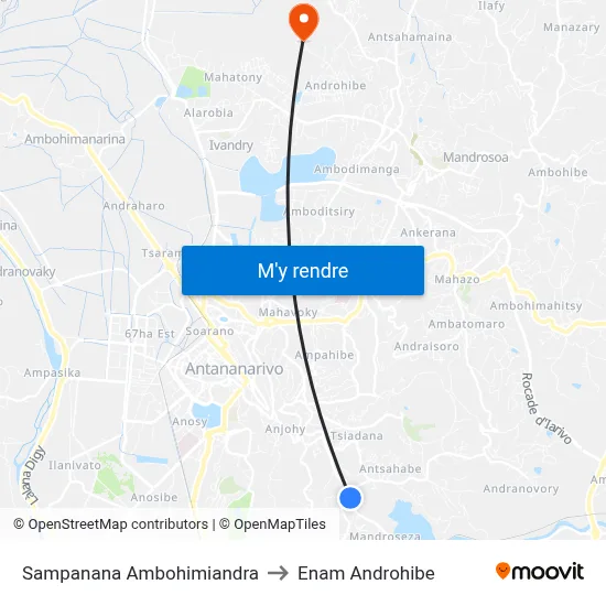 Sampanana Ambohimiandra to Enam Androhibe map