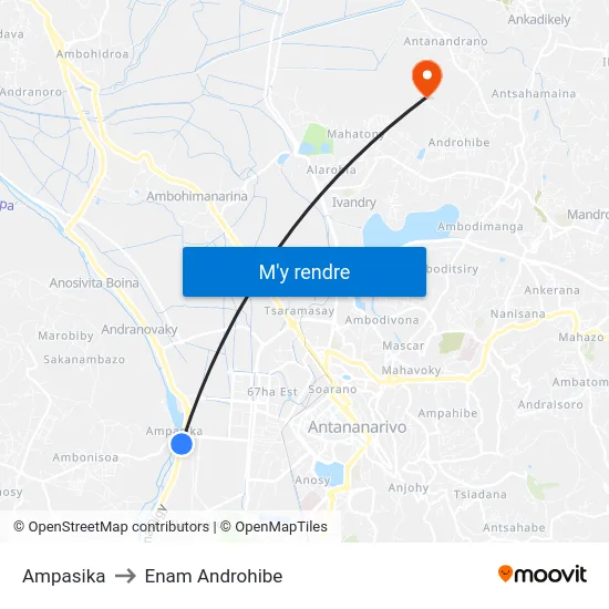 Ampasika to Enam Androhibe map