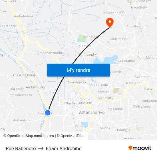 Rue Rabenoro to Enam Androhibe map