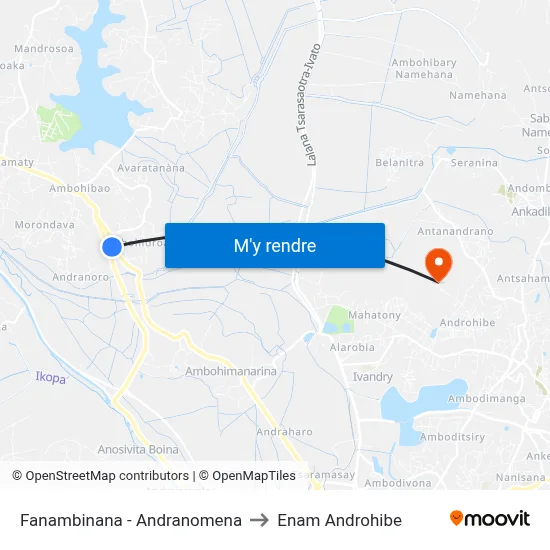 Fanambinana - Andranomena to Enam Androhibe map