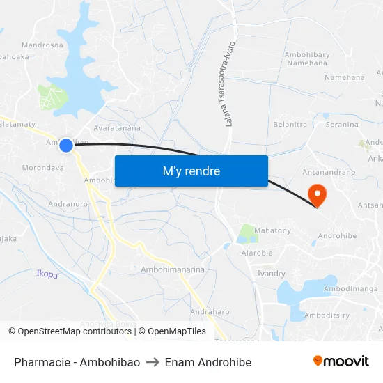 Pharmacie - Ambohibao to Enam Androhibe map