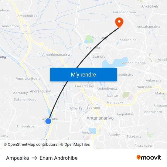 Ampasika to Enam Androhibe map