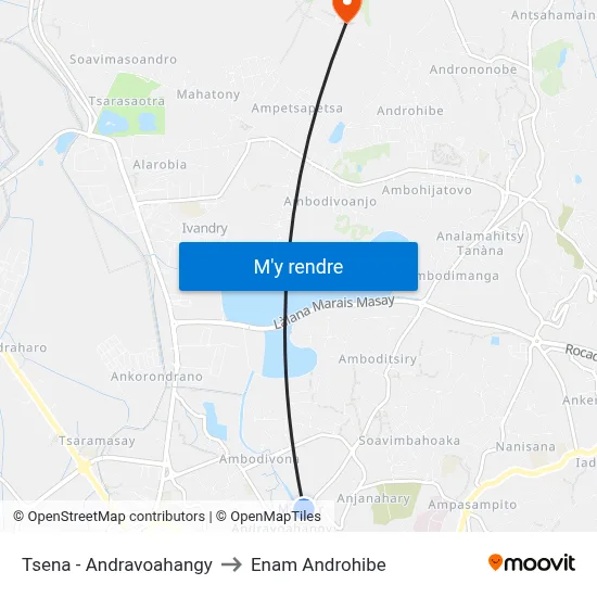 Tsena - Andravoahangy to Enam Androhibe map