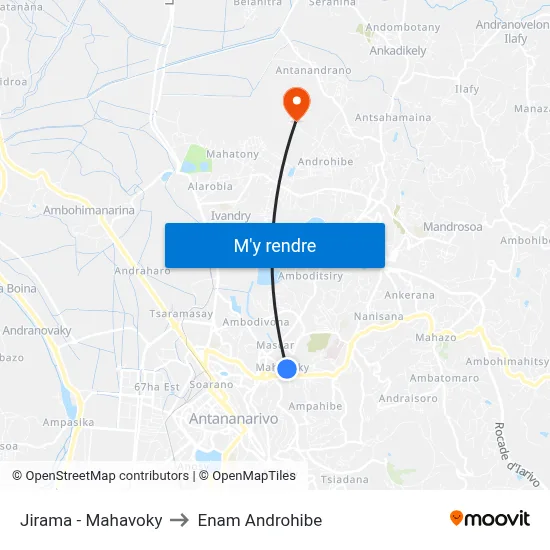 Jirama - Mahavoky to Enam Androhibe map