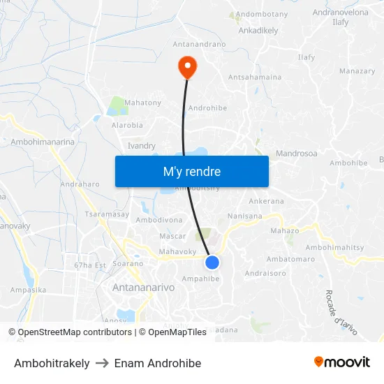 Ambohitrakely to Enam Androhibe map