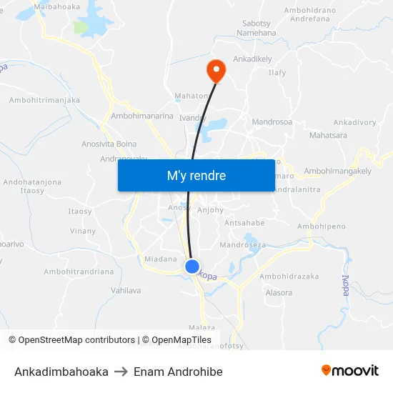 Ankadimbahoaka to Enam Androhibe map