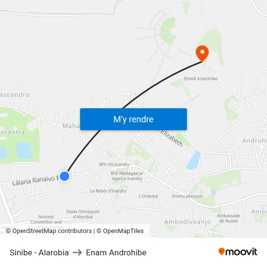 Sinibe - Alarobia to Enam Androhibe map