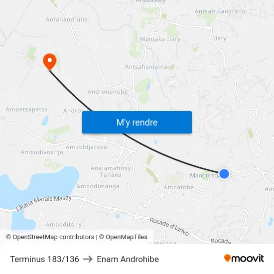 Terminus 183/136 to Enam Androhibe map
