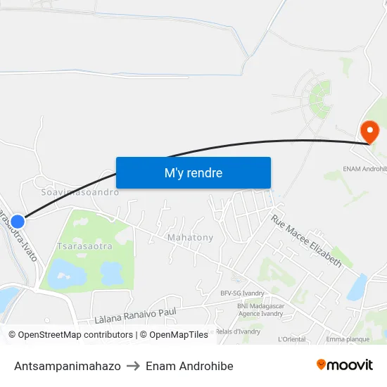 Antsampanimahazo to Enam Androhibe map