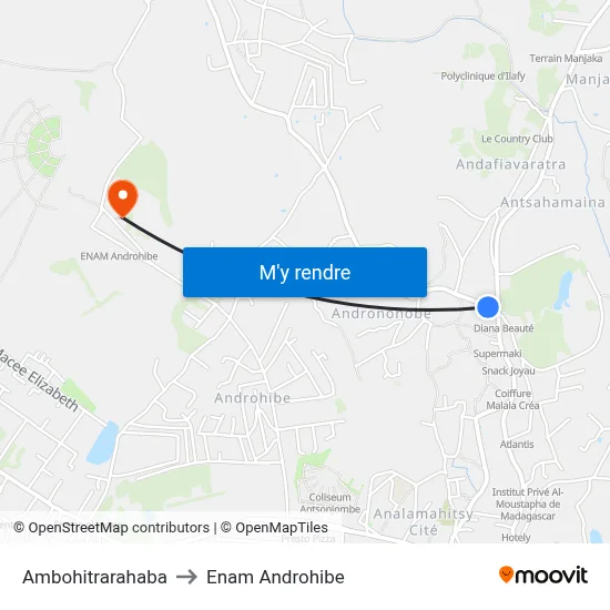 Ambohitrarahaba to Enam Androhibe map
