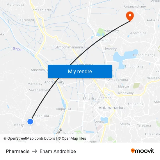 Pharmacie to Enam Androhibe map