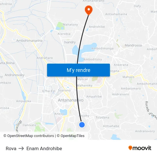 Rova to Enam Androhibe map
