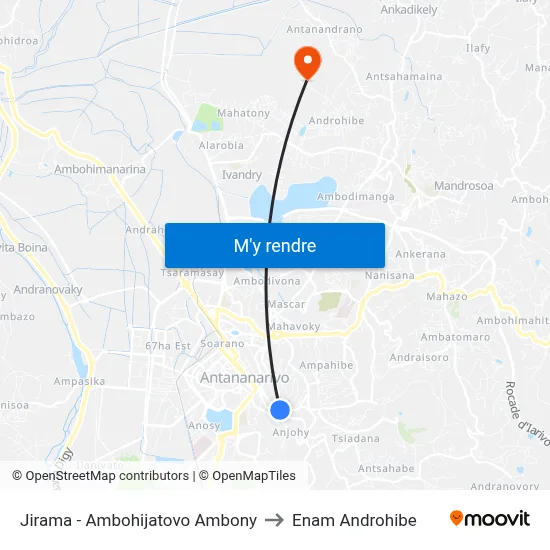 Jirama - Ambohijatovo Ambony to Enam Androhibe map