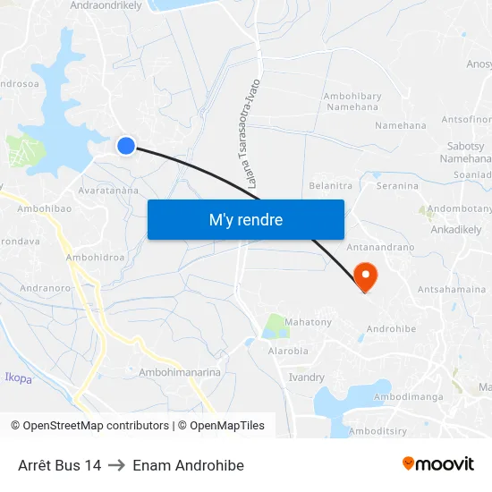 Arrêt Bus 14 to Enam Androhibe map