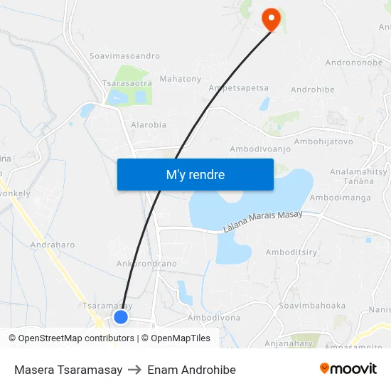Masera Tsaramasay to Enam Androhibe map