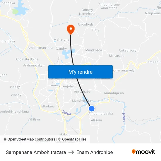 Sampanana Ambohitrazara to Enam Androhibe map