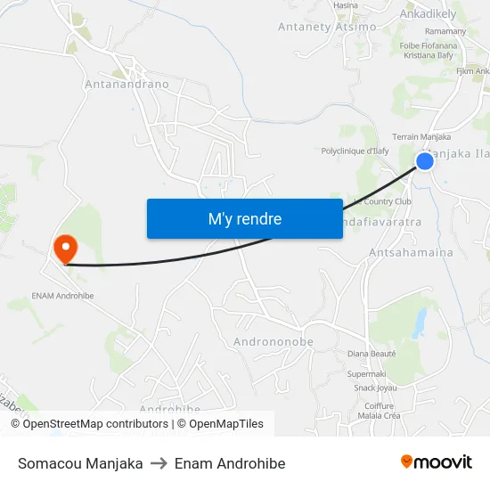 Somacou Manjaka to Enam Androhibe map