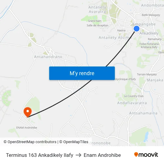 Terminus 163 Ankadikely Ilafy to Enam Androhibe map