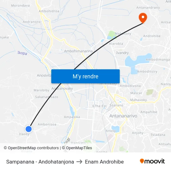 Sampanana - Andohatanjona to Enam Androhibe map