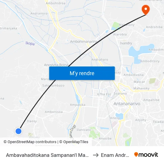 Ambavahaditokana Sampanan'I Mangarivotra to Enam Androhibe map
