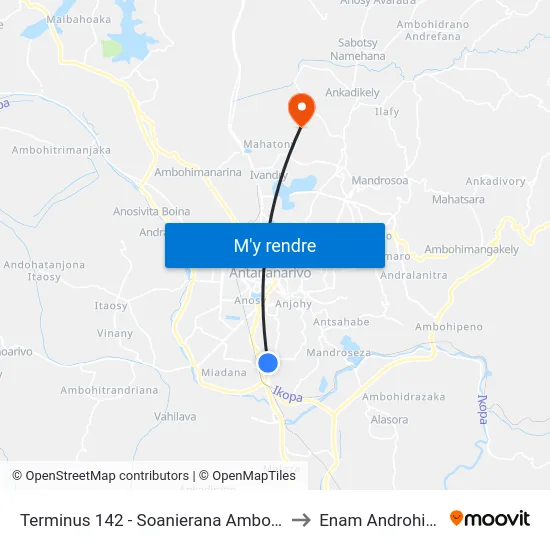 Terminus 142 - Soanierana Ambony to Enam Androhibe map