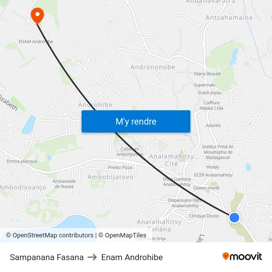 Sampanana Fasana to Enam Androhibe map