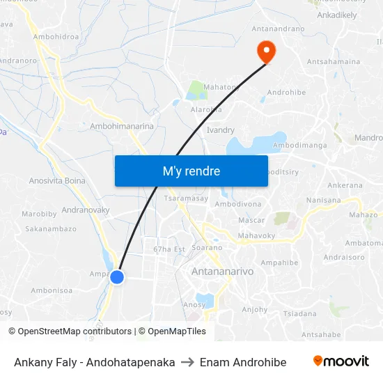 Ankany Faly - Andohatapenaka to Enam Androhibe map