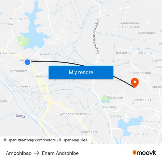 Ambohibao to Enam Androhibe map