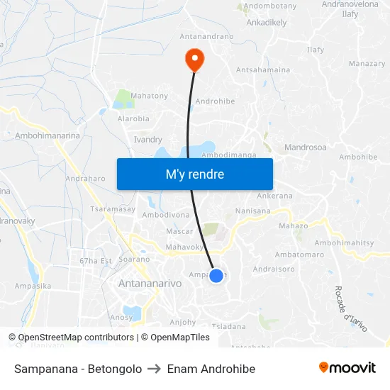 Sampanana - Betongolo to Enam Androhibe map