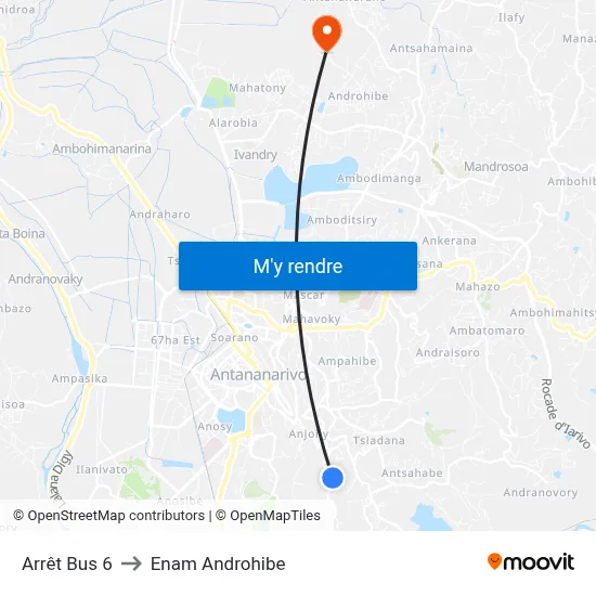 Arrêt Bus 6 to Enam Androhibe map