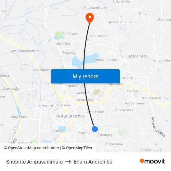 Shoprite Ampasanimalo to Enam Androhibe map