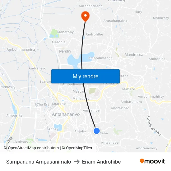 Sampanana Ampasanimalo to Enam Androhibe map