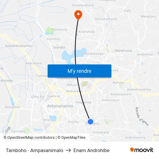 Tamboho - Ampasanimalo to Enam Androhibe map