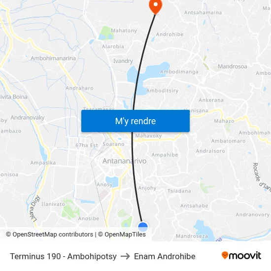 Terminus 190 - Ambohipotsy to Enam Androhibe map