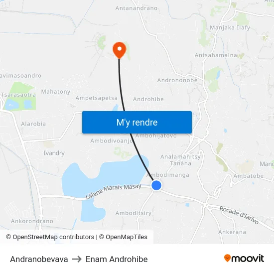 Andranobevava to Enam Androhibe map