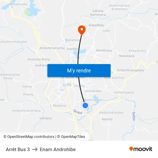 Arrêt Bus 3 to Enam Androhibe map