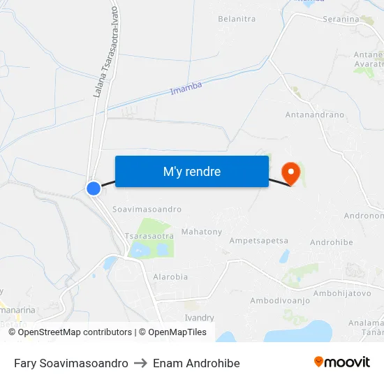 Fary Soavimasoandro to Enam Androhibe map