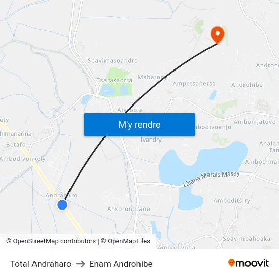 Total Andraharo to Enam Androhibe map
