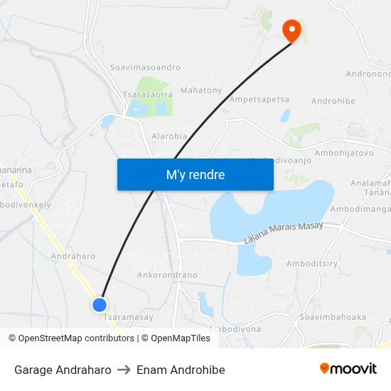 Garage Andraharo to Enam Androhibe map