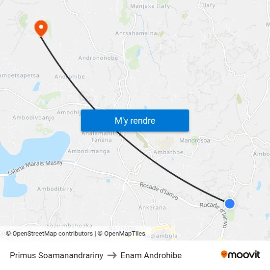 Primus Soamanandrariny to Enam Androhibe map