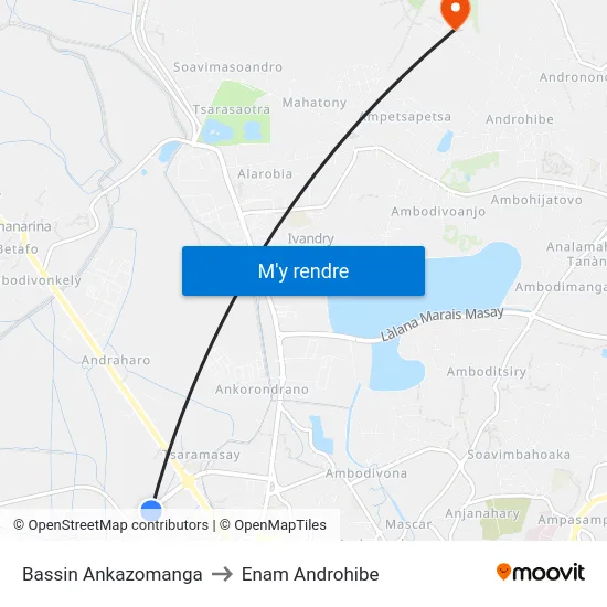 Bassin Ankazomanga to Enam Androhibe map