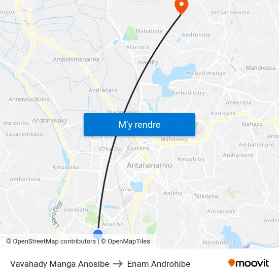 Vavahady Manga Anosibe to Enam Androhibe map