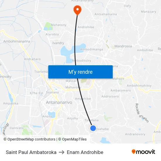 Saint Paul Ambatoroka to Enam Androhibe map
