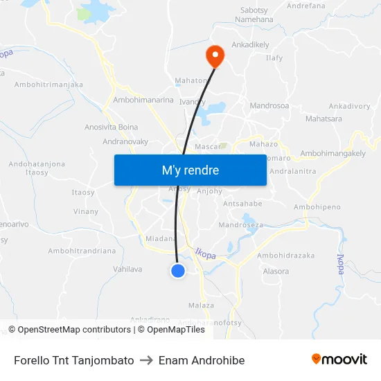 Forello Tnt Tanjombato to Enam Androhibe map