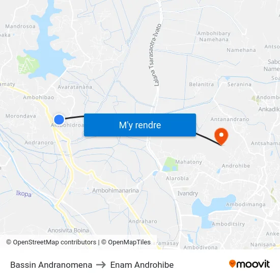 Bassin Andranomena to Enam Androhibe map