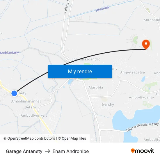 Garage Antanety to Enam Androhibe map