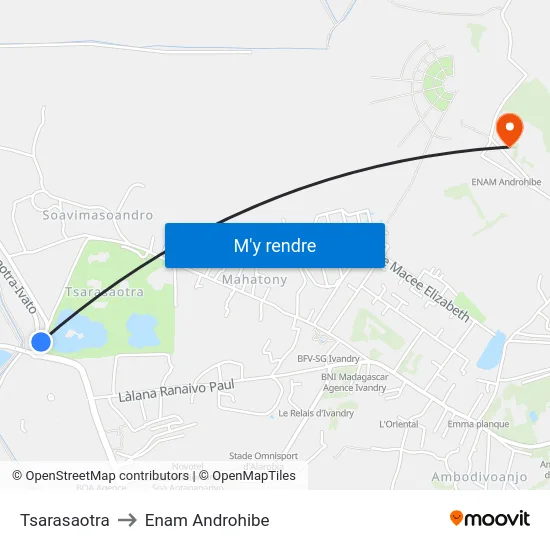 Tsarasaotra to Enam Androhibe map